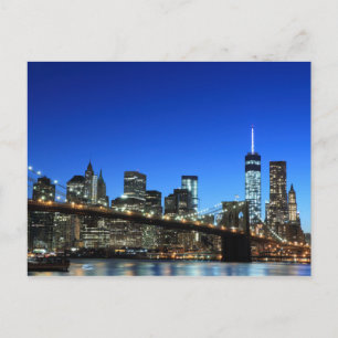 Carte Postale Skyline Manhattan aux Night Lights, New York