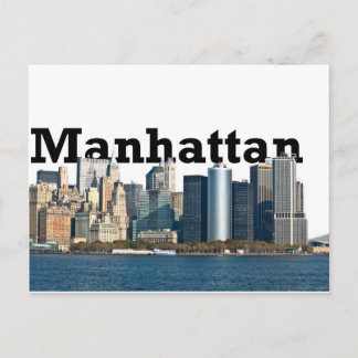 Carte Postale Skyline New York avec "Manhattan" dans le ciel au-