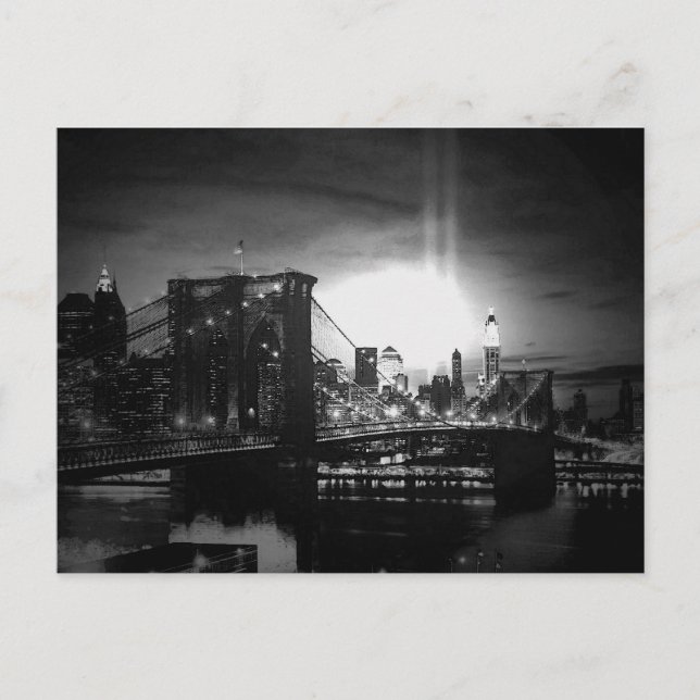 Carte Postale Skyline New York noir et blanc (Devant)