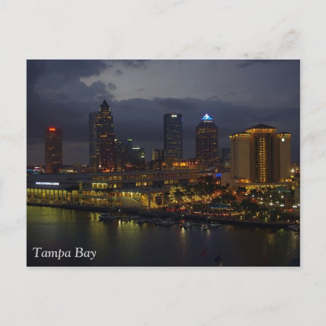 Carte Postale Skyline nocturne de Tampa Bay (Devant)