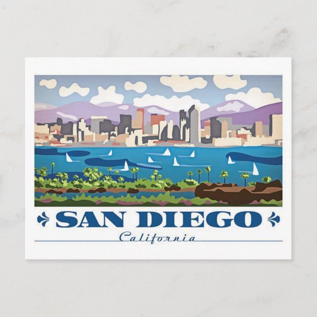 Carte Postale Skyline San Diego (Devant)
