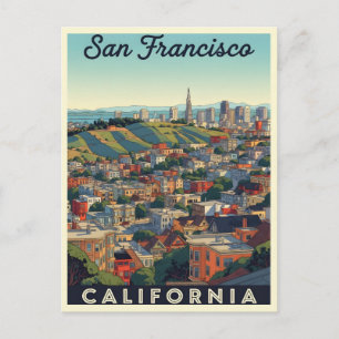 Carte Postale Skyline San Francisco avec collines ondoyantes