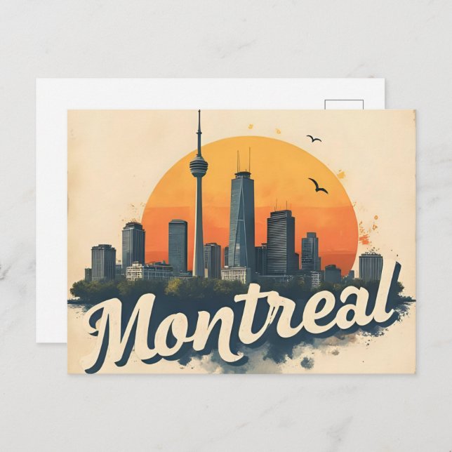 Carte Postale Skyline Vintage Montréal Canada (Devant / Derrière)
