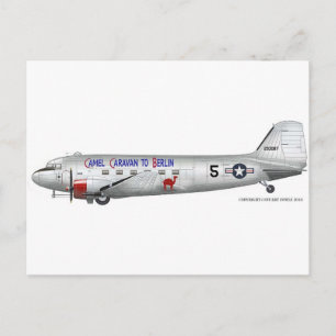 Carte Postale Skytrain C-47 de l'USAF (transport aérien de Berli