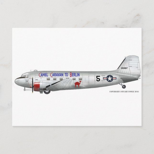Carte Postale Skytrain C-47 de l'USAF (transport aérien de Berli (Devant)