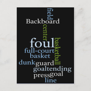 Carte Postale Slam Dunk de Mots: Jeu de Basket-ball des Champion