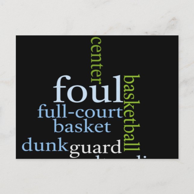 Carte Postale Slam Dunk of Words : Jeu de basket-ball des champi (Devant)