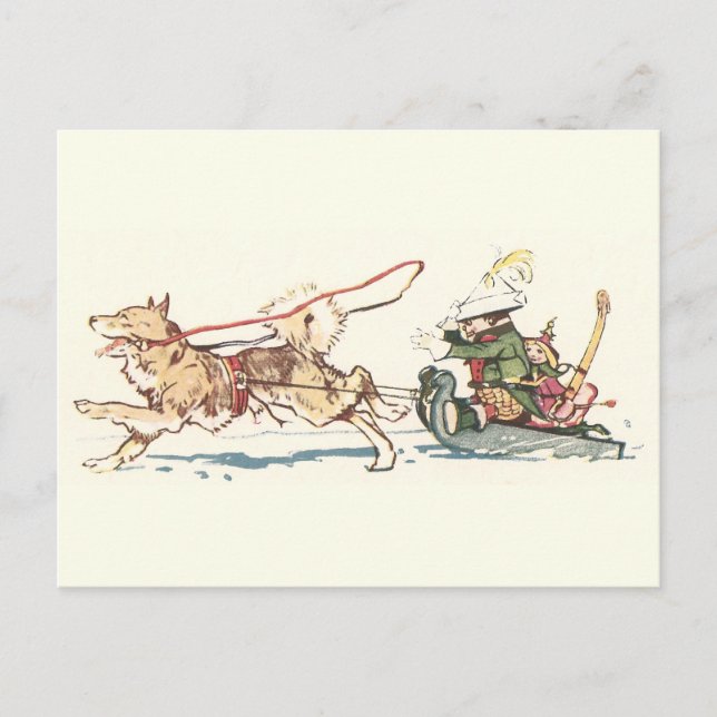 Carte Postale Sled Dog Pulling Sleigh (Devant)
