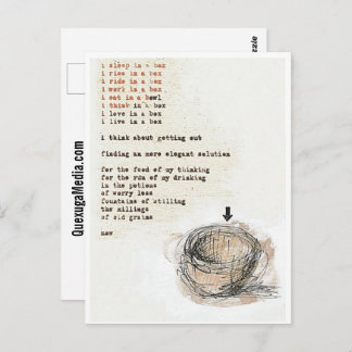 Carte Postale Sleep In A Box Art Poetry Postcard
