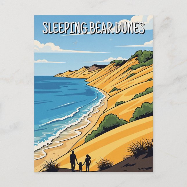 Carte Postale Sleeping Bear Dunes Voyage dans le Michigan (Devant)