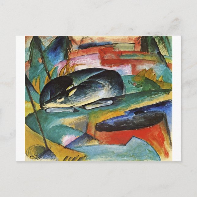Carte Postale Sleeping Deer par Franz Marc (Devant)