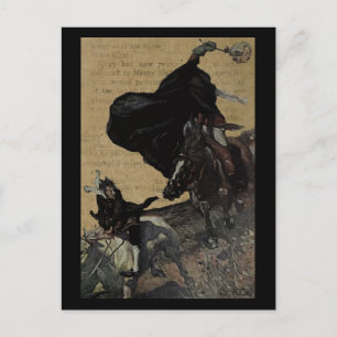 Carte Postale Sleepy Hollow Horseman Sans Tête Et Ichabod