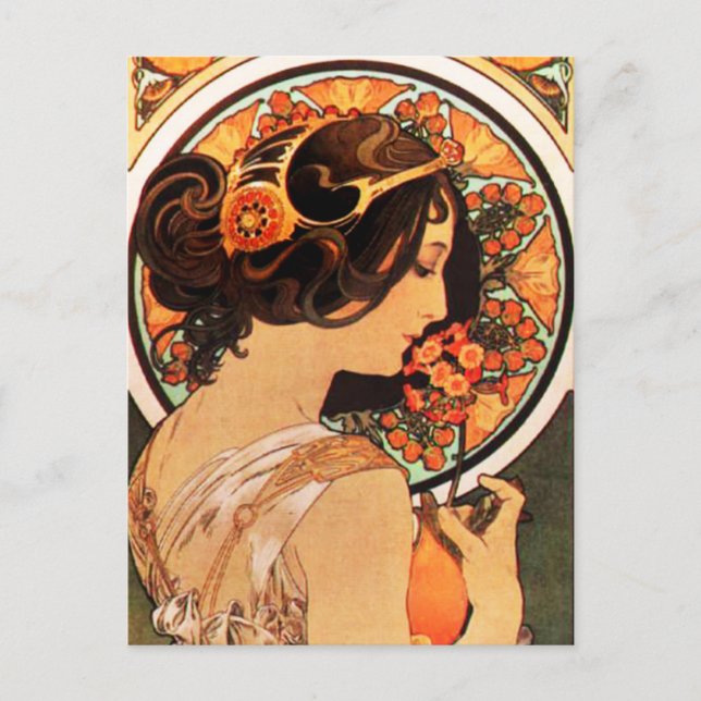 Carte postale Slip de vache Alphonse Mucha (Devant)
