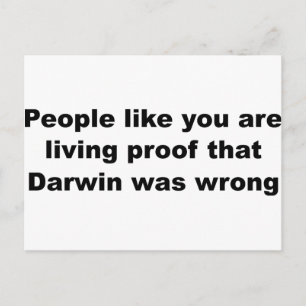 Carte Postale Slogan d'insulte darwinienne !