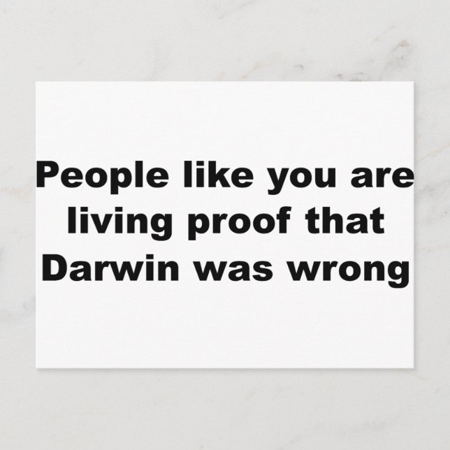 Carte Postale Slogan d'insulte darwinienne ! (Devant)