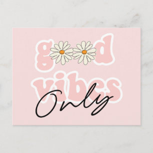 Carte Postale Slogan hippie des années 70 de Good Vibes