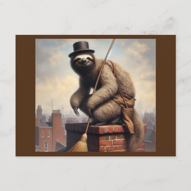 Carte Postale Sloth Chimney Sweep (Devant)