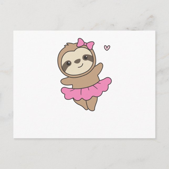 Carte Postale Sloth Est En Train De Danser Ballet De Mignonnes F (Devant)
