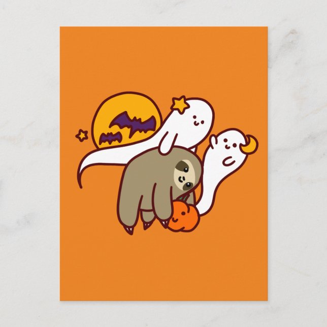 Carte Postale Sloth Halloween (Devant)