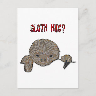 Carte Postale Sloth Hug Baby Sloth