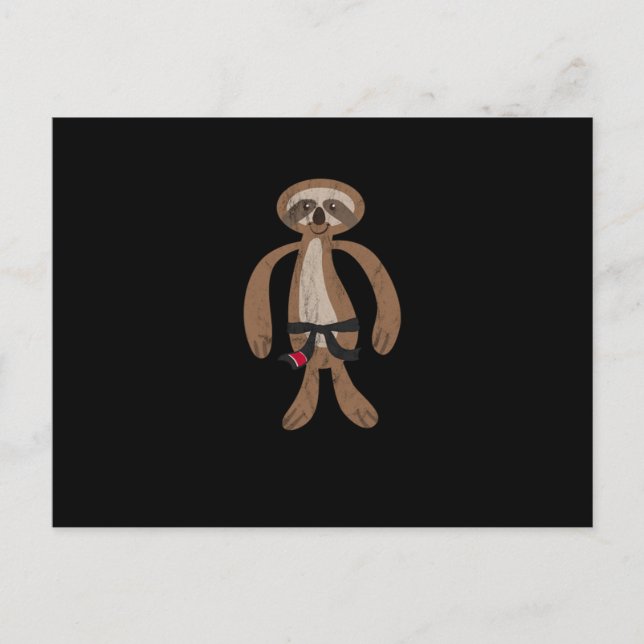 Carte Postale Sloth Jiu Jitsu Pour Bjj Cadeau Ceinture Noire (Devant)