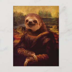 Carte Postale Sloth Mona Lisa