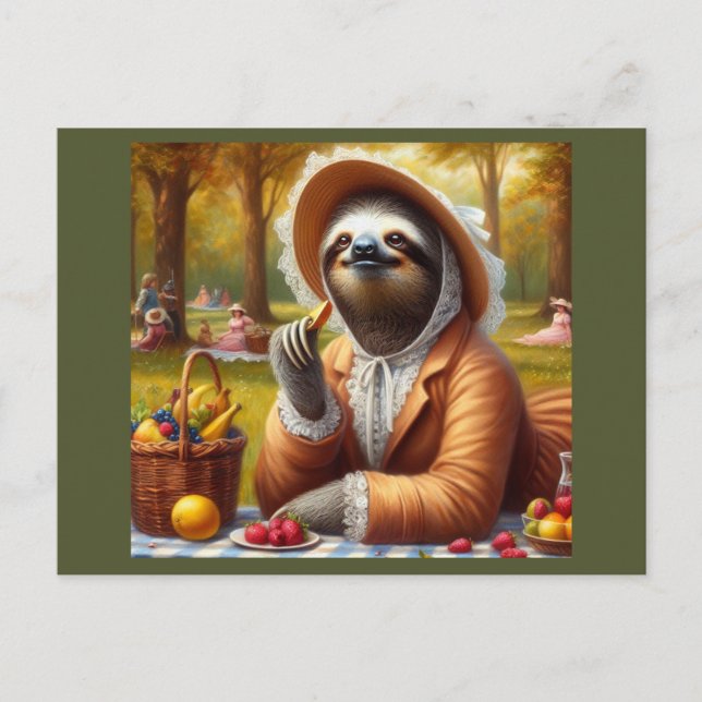 Carte Postale Sloth Picnic (Devant)