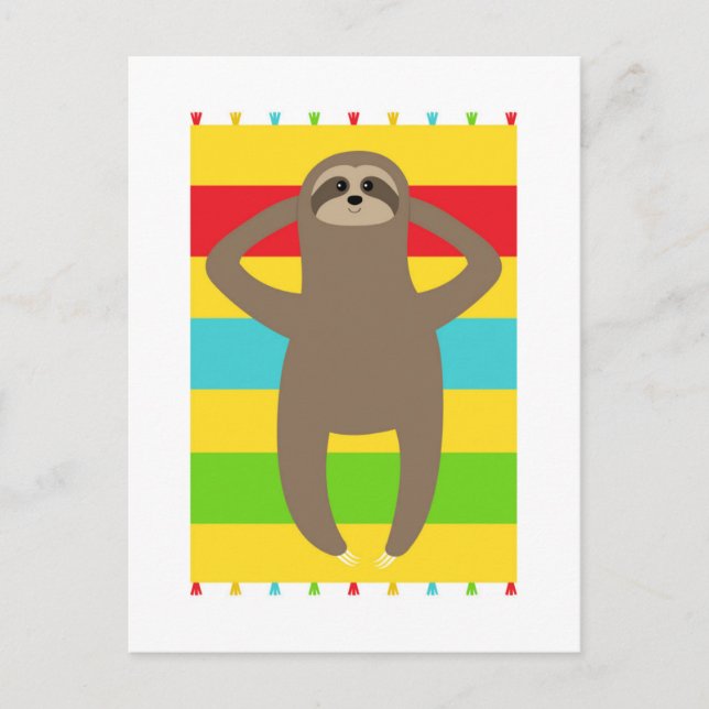 Carte Postale Sloth Sur La Plage (Devant)