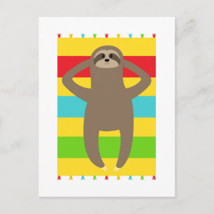 Carte Postale Sloth Sur La Plage