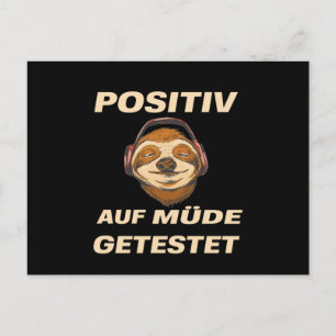 Carte Postale Sloth Testé Positif Pour Fatigué