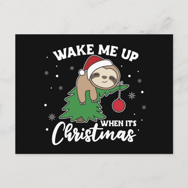 Carte Postale Sloth Wake Me Up (Devant)