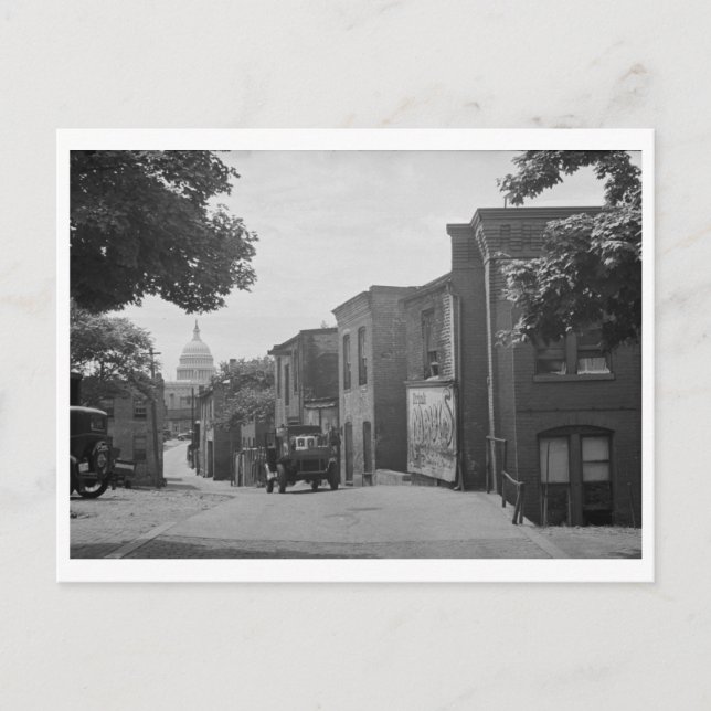 Carte Postale Slums près du Capitole, Washington, D.C. 1935 Vint (Devant)