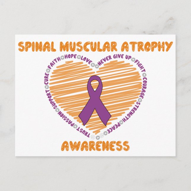 Carte Postale SMA Heart & Ribbon (Devant)