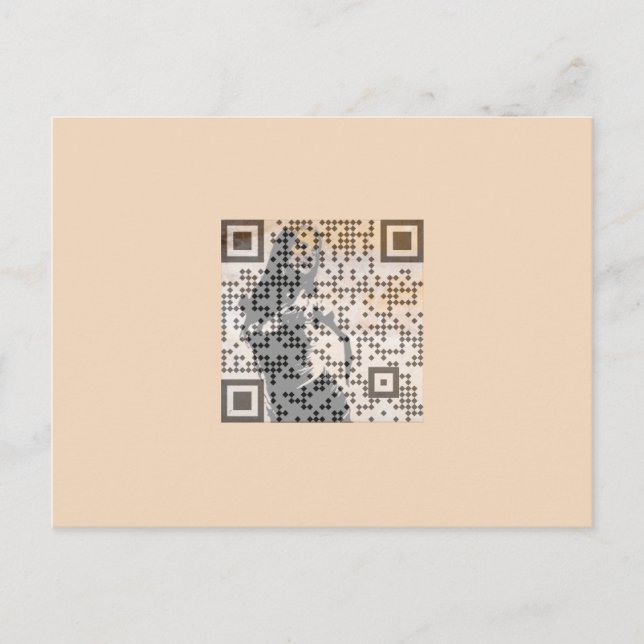 Carte Postale Smart Orange Shades Monochrome Indie Song Qr Code (Devant)