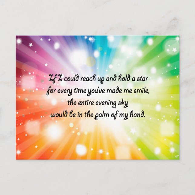 Carte Postale Smile Inspirational Happy Cote Star Rainbow (Devant)