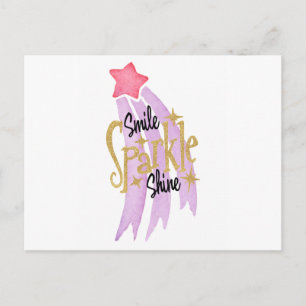 Carte Postale Smile Sparkle Shine Star Word Art