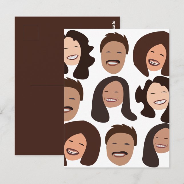 Carte Postale Smiling People Happy Face (Devant / Derrière)
