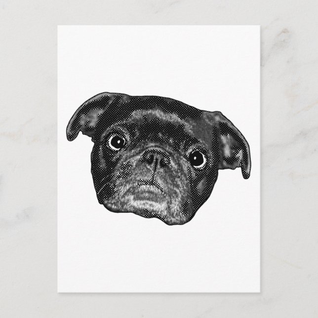 Carte Postale Smiling Pug Dot Post (Devant)