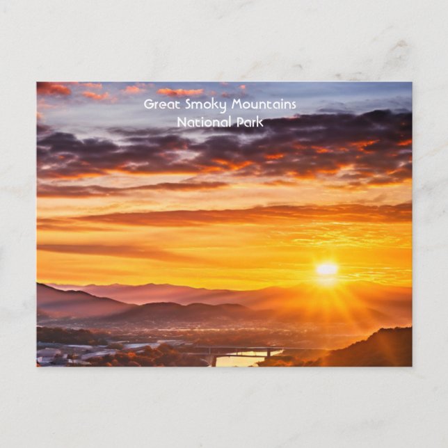 Carte Postale Smokey Mountains vu de Knoxville, Tennessee (Devant)