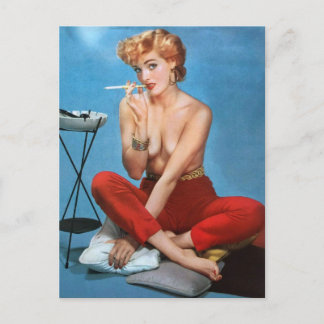 Carte Postale Smoking Hot pin up girl Postcard