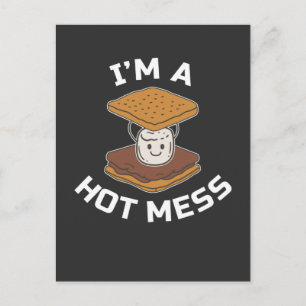 Carte Postale Smores Camper Funny Camping Mess Hot Mess Camping 