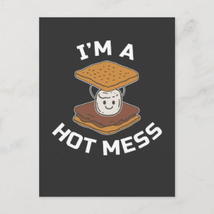 Carte Postale Smores Camper Funny Camping Mess Hot Mess Camping 