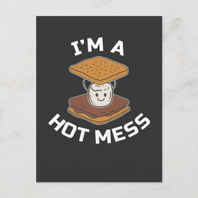 Carte Postale Smores Camper Funny Camping Mess Hot Mess Camping  (Devant)