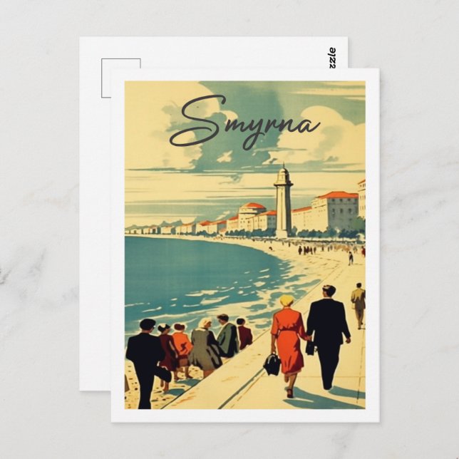 Carte Postale Smyrna Turquie célèbre Vintage voyage Place (Devant / Derrière)