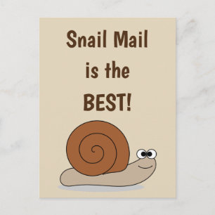 Carte Postale Snail Mail Cute Drôle Humour Retro