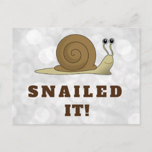 Carte Postale Snail Mail Snail It Cute Funny Retro