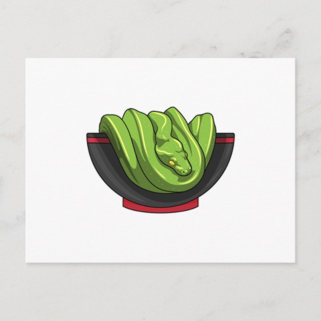 Carte Postale Snake avec Ramen Bowl (Devant)