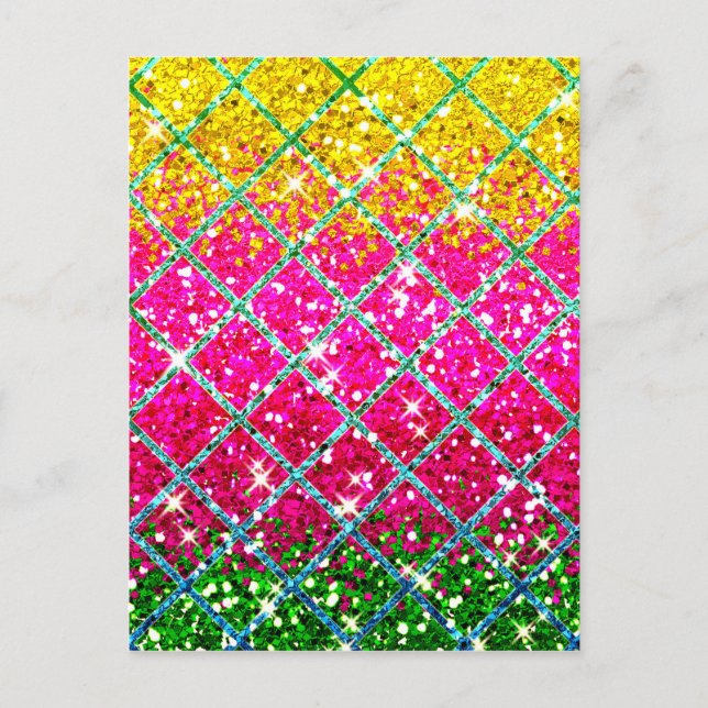Carte Postale Snakeskin rose parties scintillant (Devant)
