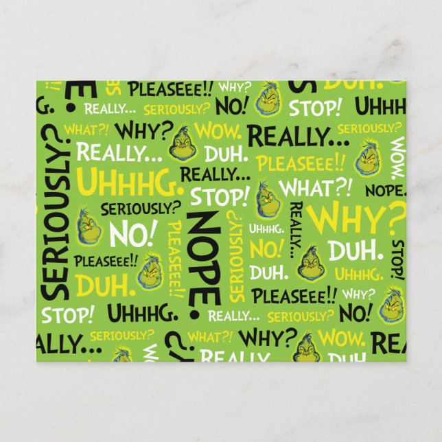 Carte Postale Snarky Grinch | Grinch Snarky Phrase Motif (Devant)