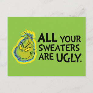Carte Postale Snarky Grinch Tous tes pulls sont moches